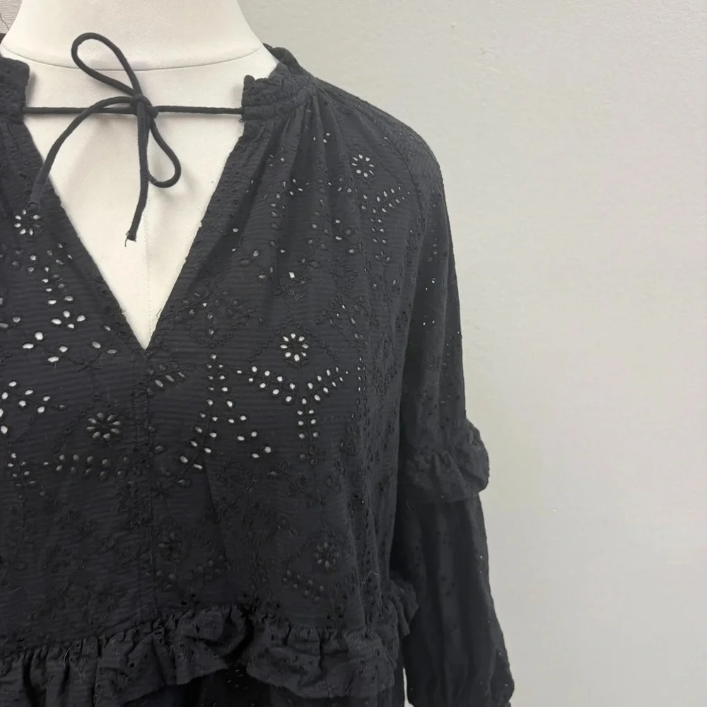 Munthe Black Thaya Mini Dress - Size 14 (44)